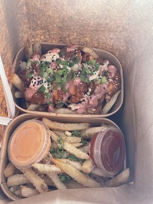 Buffalo Fries, Parmesan Garlic Herb Fries   at Bubbie's in Arlington