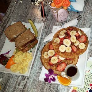 Waffles and BLT at The Sanibel Sprout in Sanibel