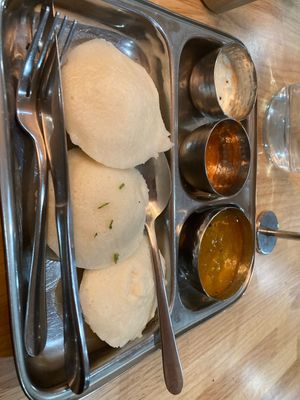 Idli sambar   at Taj Sweets & Restaurant in Surry Hills