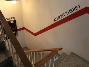 De trap naar boven  at LYNfabrikken in Aarhus