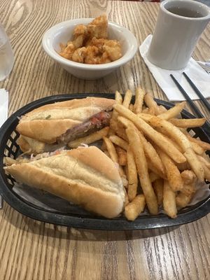 Vegan Bahn Mi sandwich with friess  at Tori Tomo Restaurant in Providence