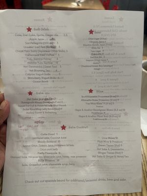 Drink menu  at Tori Tomo Restaurant in Providence