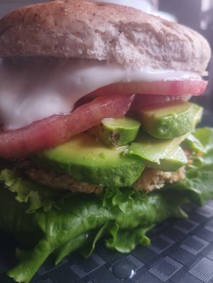 Burger italiana premium falafel at Tasty Monkey in Calama