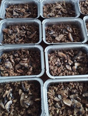 Pastel de choclo pino de proteína de soja, cebolla, champiñón,pastelera de choclo dulce a la albahaca at Tasty Monkey in Calama