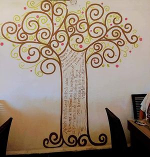 Lovely artwork 💜 at La Semilla in Veracruz