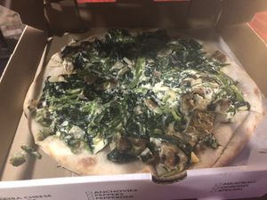 Vegan Bianca , no vegan cheese , with eggplant instead   at Bella Napoli  in Copiague