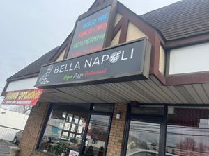 Outside of Bella Napoli.  at Bella Napoli  in Copiague