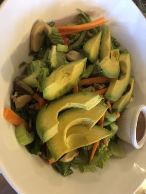 Lettuce, tomato, pepper, carrots, avocado, cucumber, pickled mushroom salad   at Bella Napoli  in Copiague