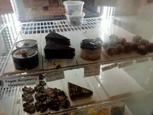Vegan cakes at Coco Monde Chocolateria in Cooks Hill