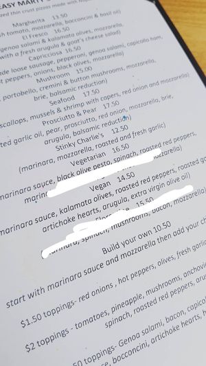 Vegan pizza at Salt Shaker Deli in Lunenburg