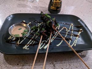 Satay! at Les Mauvaises Herbes in Quebec