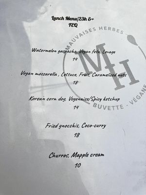 Lunch Menü (Juli 2024)  at Les Mauvaises Herbes in Quebec