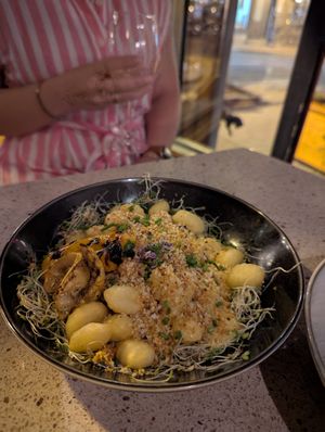 Crispy gnocchi at Les Mauvaises Herbes in Quebec