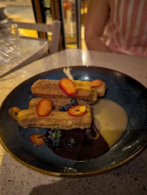 Churros with maple cream at Les Mauvaises Herbes in Quebec