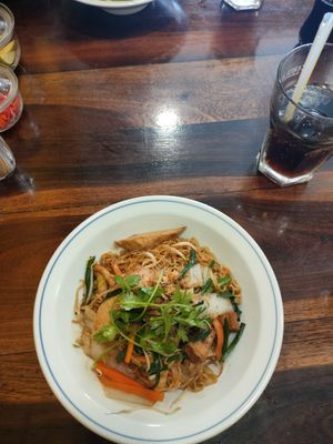 Pan fried noodles + tofu at Am Thuc Chay 68 in Ho Chi Minh City
