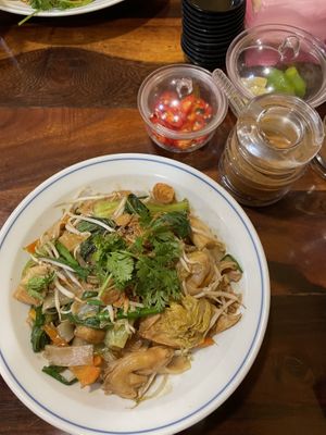 Pan-fried noodles  at Am Thuc Chay 68 in Ho Chi Minh City