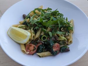 Avocado penne at Dundees on the Waterfront in Cairns