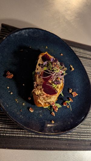 Vegan bruschetta at Dundees on the Waterfront in Cairns