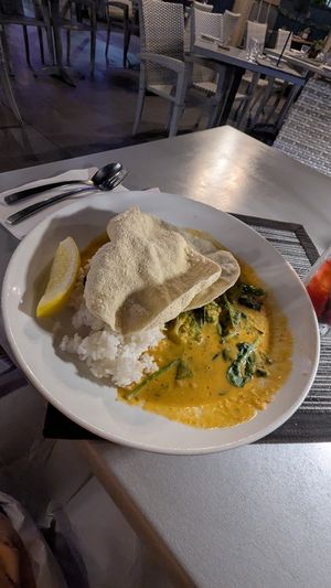 Vegan chickpea curry at Dundees on the Waterfront in Cairns