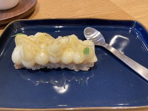 Vegan Lemon pie  at MUTO in Madrid