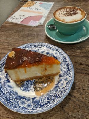 orange cheesecake at La Loca de Enfrente in Madrid