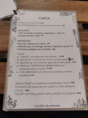 Food at La Loca de Enfrente in Madrid