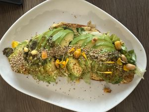 Avocado toastt  at La Loca de Enfrente in Madrid