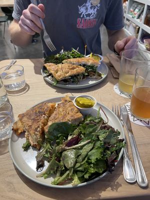 The sandwiches come with incredible salads  at HEX Superette in Baltimore