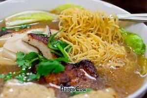 Egg noodle soup(no egg in the noodle) with smoked faux duck. at An Lac Duyen in Garden Grove