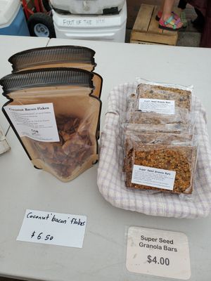 Items for sale vary each week. Love the coconut bacon! at COB Vegan Baked Goods in Carlisle
