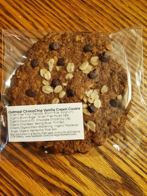 Oatmeal ChocoChip Vanilla Cream Cookie at COB Vegan Baked Goods in Carlisle