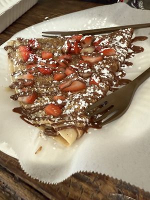 Strawberry vegan Nutella crepe  at La Crepe Du Jardin in Los Angeles