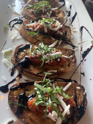 Bruschetta- specify vegan cheese as this is on the “normal” menu too  at Stick+Stone in Richland