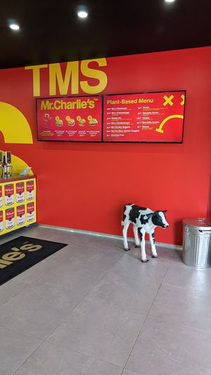 Interior, no cows were harmed in this establishment at Mr.Charlie's - Sydney in Redfern