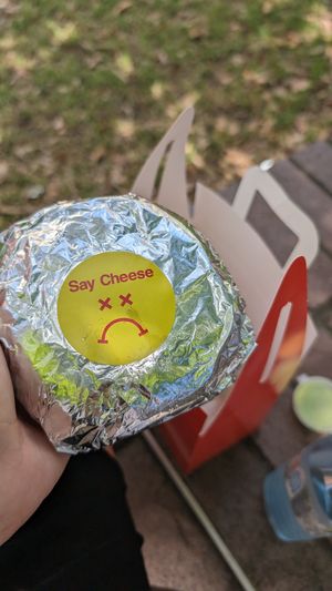 Not so happy cheeseburger at Mr.Charlie's - Sydney in Redfern