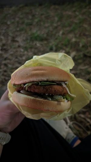 Not chicken burger at Mr.Charlie's - Sydney in Redfern