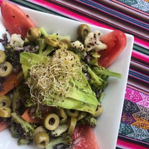 Quinoa salad at La Casa de Bamboo in Huacachina