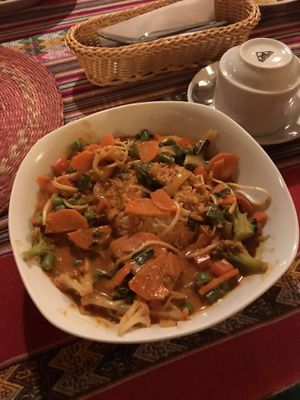 Thai curry at La Casa de Bamboo in Huacachina