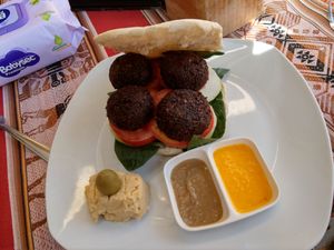 Falafel😊 at La Casa de Bamboo in Huacachina