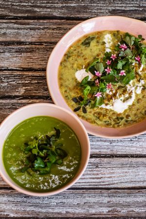 Super green & pea coconut broth at Jhoii Local Eats in Sanur
