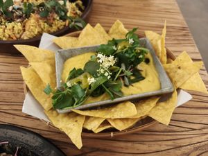 Nachos with cheese sauce at Jhoii Local Eats in Sanur