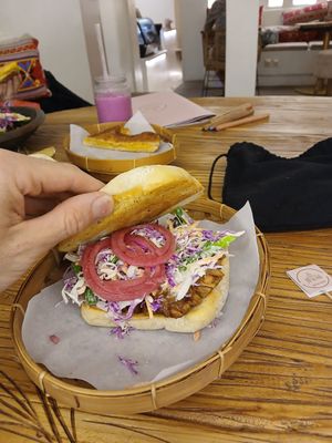 Smokey BBQ Pulled Jackfruit Burger at Jhoii Local Eats in Sanur