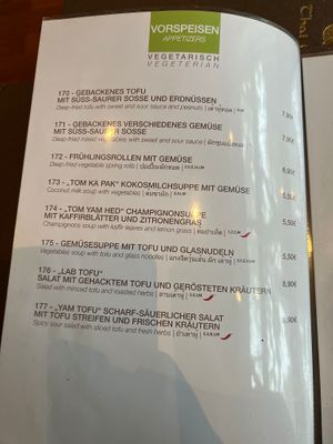 Menu  at Samui Thai Cuisine in Hamburg