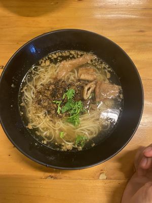 Mushroom noodle soup  at Yunnan Vegetarian Noodles Shop - หงส์หงส์บะหมี่ยูนนาน in Chiang Rai