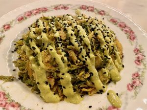 Turmeric roasted Brussels sprouts   at JUNE in Beaverton