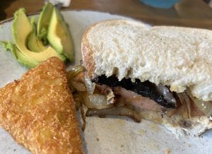 I had vegan breakfast sandwich, I asked for mushroom instead of tomato    at Olivia's Tearoom in York