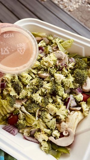 Italian salad and dressingg  at BC Pizza in St Ignace