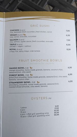 Menu at Gostilna Zlati Grič in Slovenske Konjice