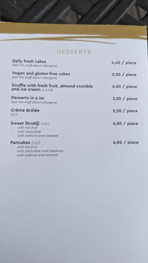 Menu at Gostilna Zlati Grič in Slovenske Konjice