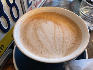 Pumpkin spiced latte with oat milk   at Lucky's Coffee Garage in Lebanon